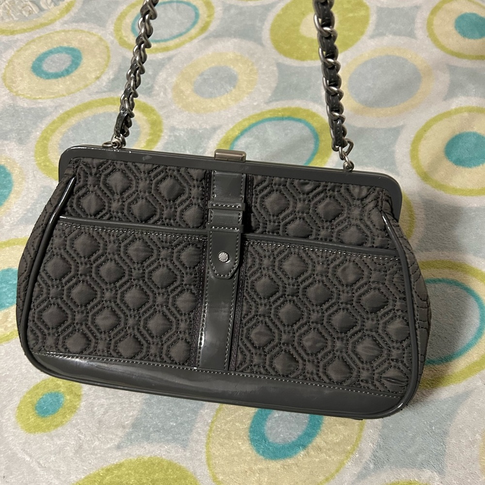 Vera Bradley Quilted Chain-Handle Shoulder Bag in Dark Gray - Picture 2 of 5